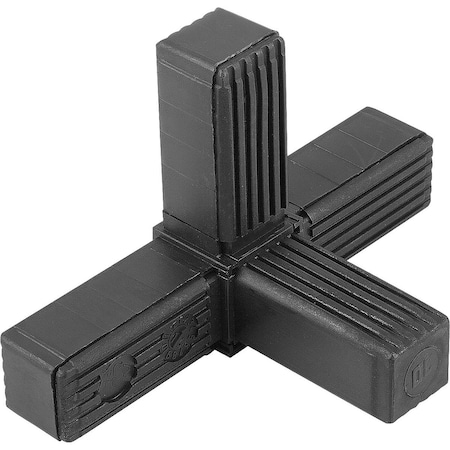 Kipp Connector 4-Way With Tapped Bush, A=30, L=124, Polyamide, Comp:Steel K0624.130201210